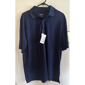 Core365 Polo Shirt Mens XL Navy Blue Revel American Flag Moisture‎ Wicking NWT